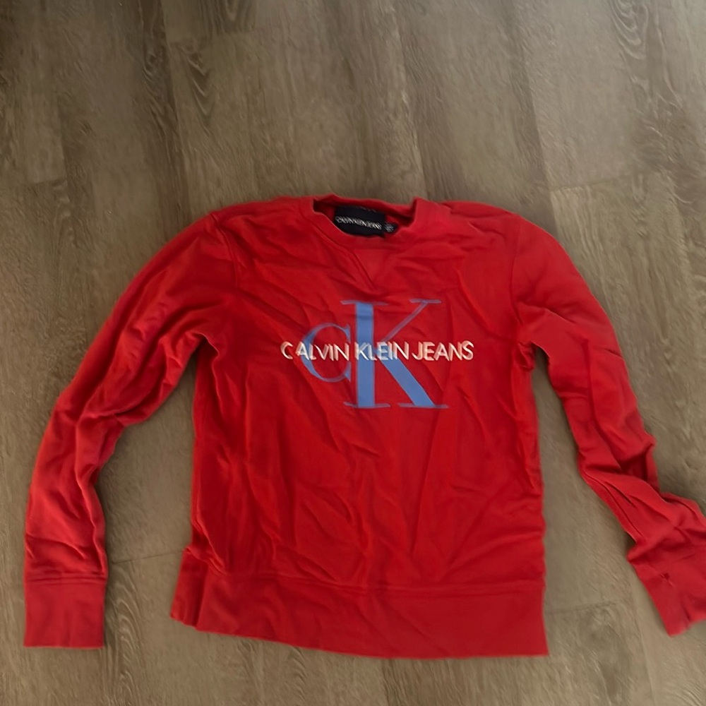 Red Calvin Klein Jean sweatshirt